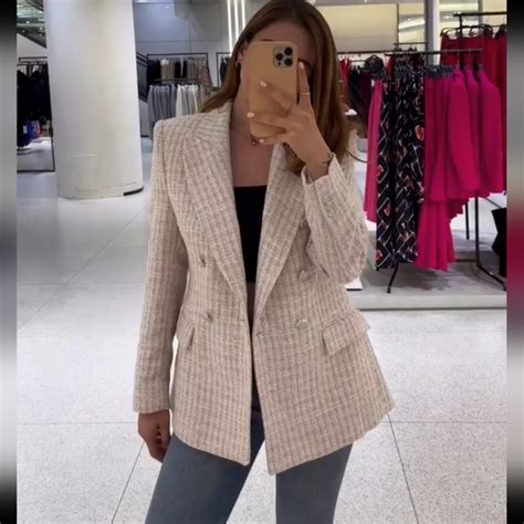 blazer khaki zara|zara textured double breasted blazer.